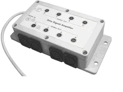 DMX Signal Amplifier with Optional DC 12V Input; 8-Channel DMX Signal Distribution