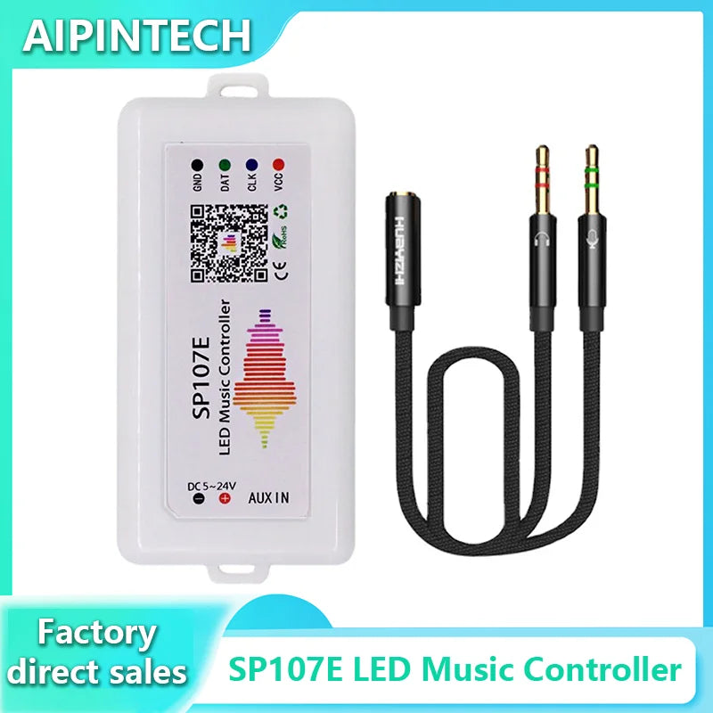 Ws2812B Led Rgbic Strip Light Controller Dc5V-24V Wifi Sp511E Music Ws2811 Sk6812 Sp107E Addressable Sp107E Smart App Controller