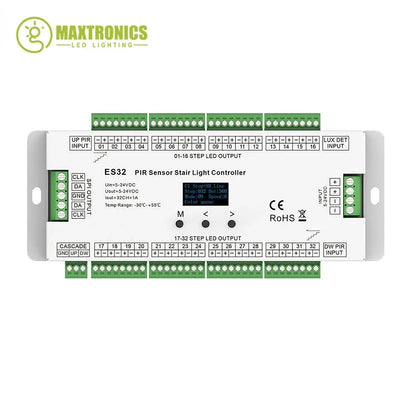 32CH ES32 PIR Sensor Stair Light Controller PIR Human Body Infrared Sensor Switch Output Connected to Low Voltage LED Light Belt