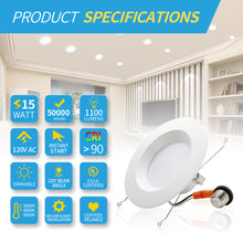 6 Inch Smooth Trim Downlights 15W