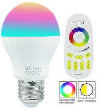 E27 6W Milight RGBW RGBWW LED bulb with 2.4G 4-Zone wireless led RF remote controller dimmable LED light home decoration